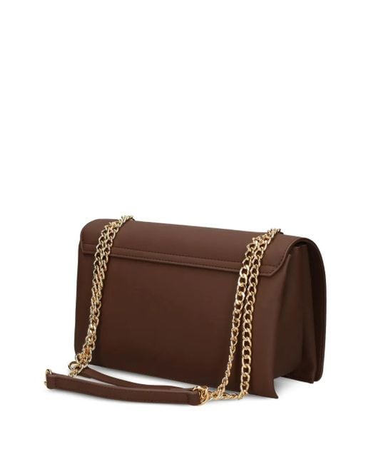 Love Moschino Brown Logo-Plaque Chain-Strap Cross Body Bag
