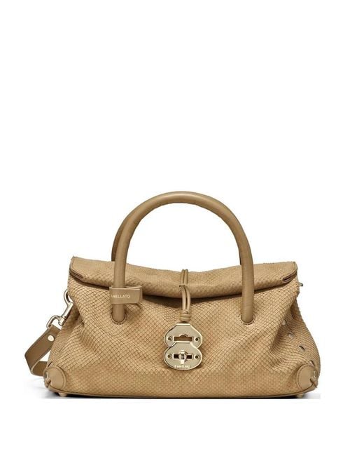 Zanellato Metallic Small Dotta Leather Shoulder Bag