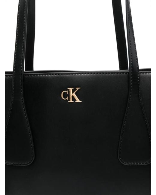 Calvin Klein Black Logo-Detail Tote Bag