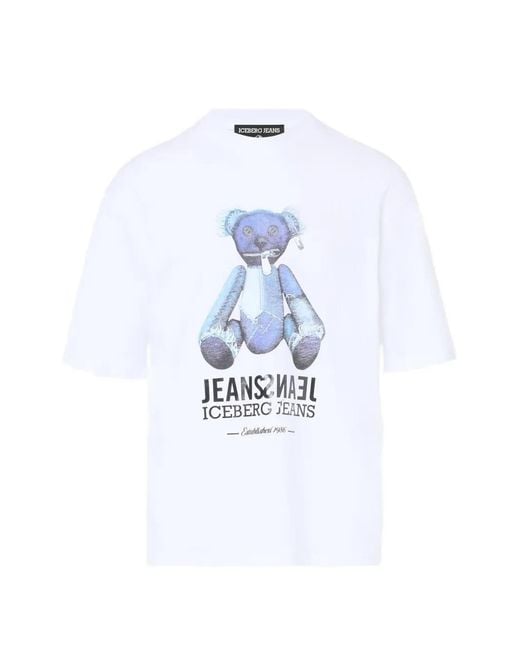 Iceberg White Graphic-Print Crew-Neck T-Shirt for men