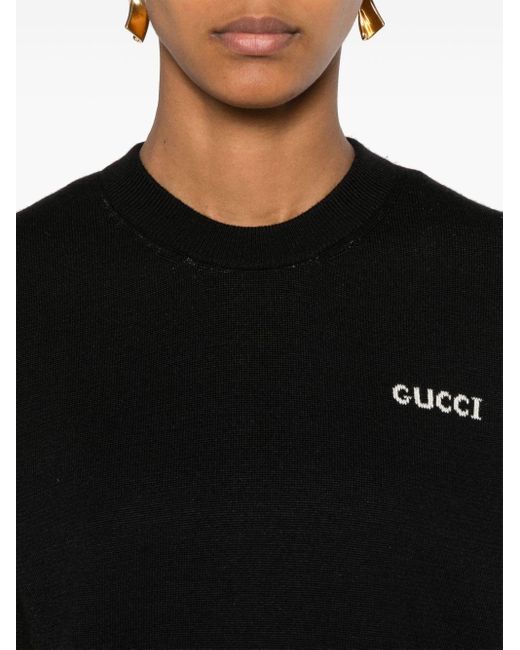 Gucci Black Logo-Intarsia T-Shirt