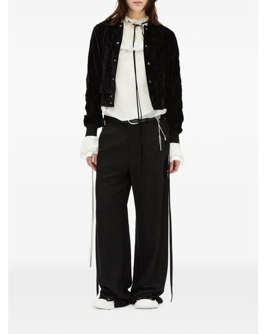 Ann Demeulemeester Natural Sheer Ruffled Blouse