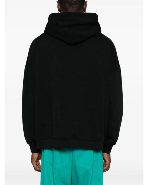 Gcds Black Chucky Lounge Hooded Sweatshirt for men