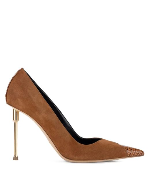Zapatos con tacón stiletto de 100 mm Elisabetta Franchi de color Brown