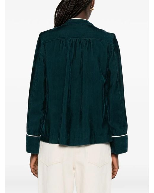Forte_forte Green Piped Corduroy Jacket