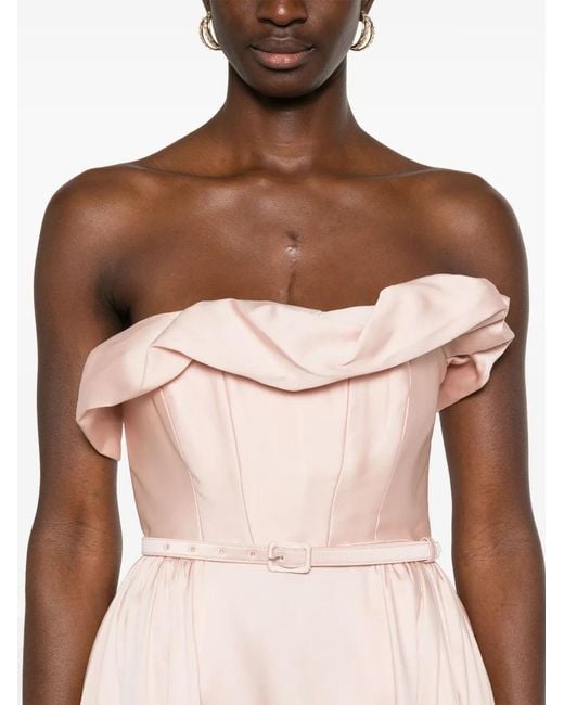 Roland Mouret Pink Ruffle Midi Dress