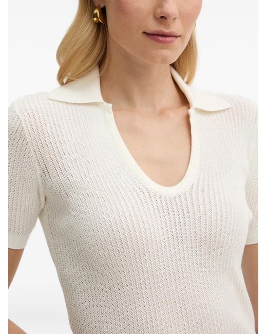 Elisabetta Franchi Blue Logo-Patch Knitted Top