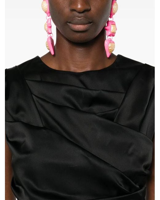 Viktor & Rolf Black Pleated Maxi Dress