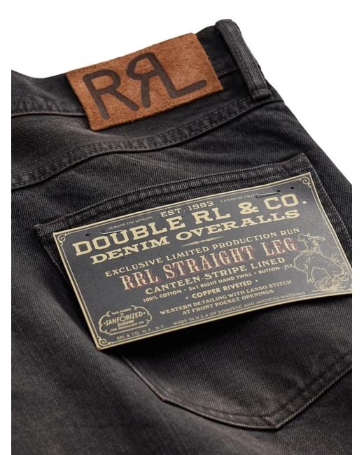 RRL Black Pocket Straight Jeans for men