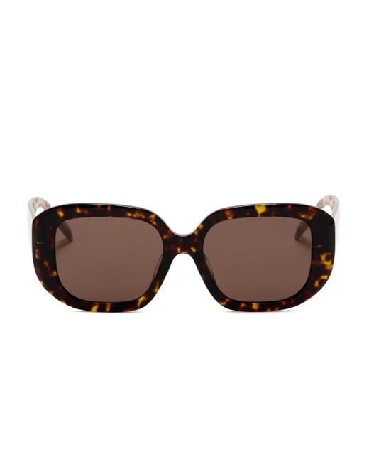 Tory Burch Brown Tortoiseshell Square-Frame Sunglasses