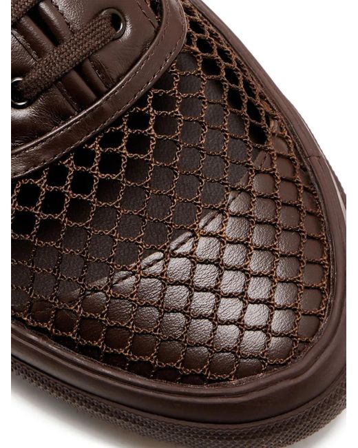 Aquazzura Brown Mesh-Panel Sneakers