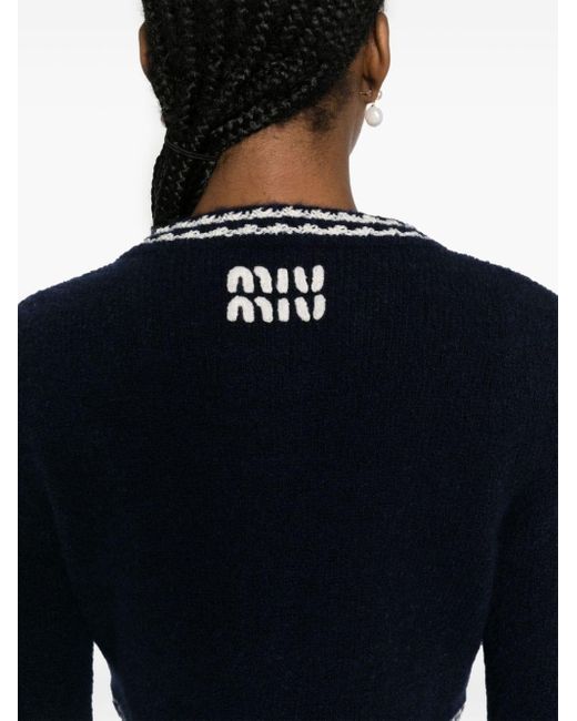 Miu Miu Vest Met Contrasterende Afwerking in het Black