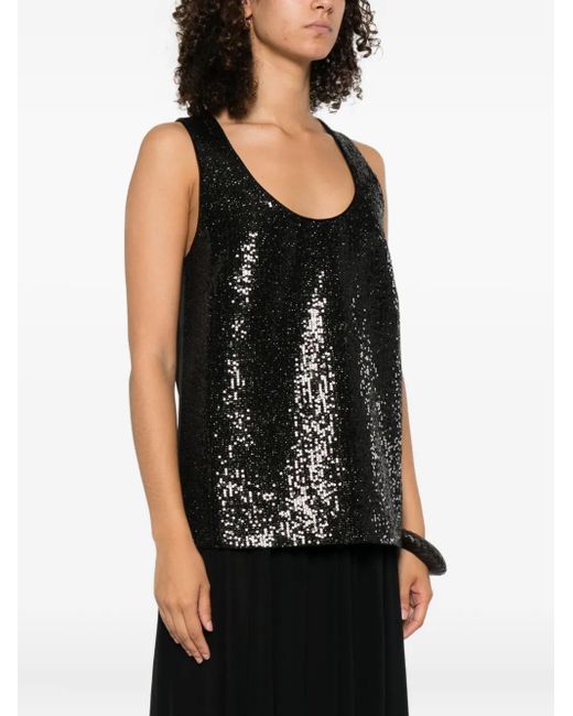 Genny Black Sequin-Embellished Top