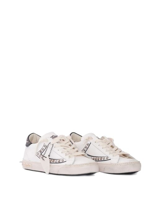 HTC White Studded Sneakers