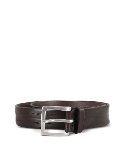 Orciani White Rectangular Leather Belt for men