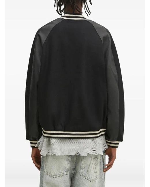 Represent Black Embroidered Bomber Jacket for men