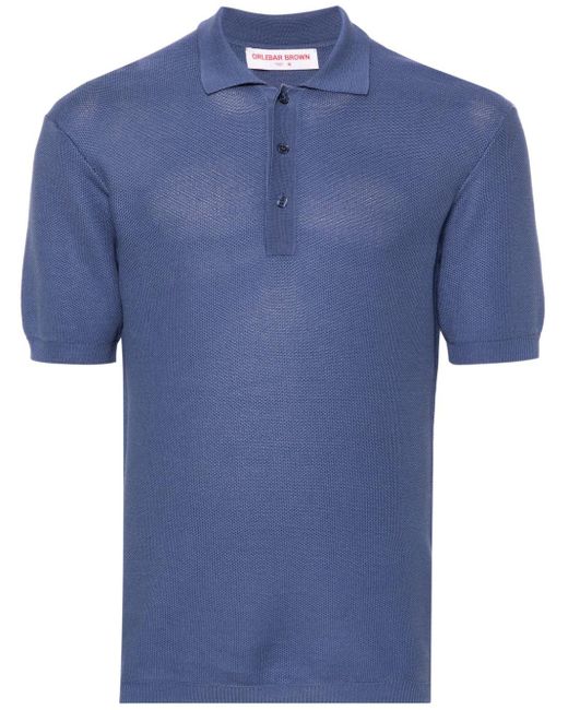Orlebar Brown Blue Maranon Honeycomb Polo Shirt for men