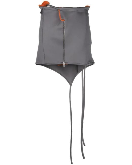OTTOLINGER Gray Zipped Mini Skirt