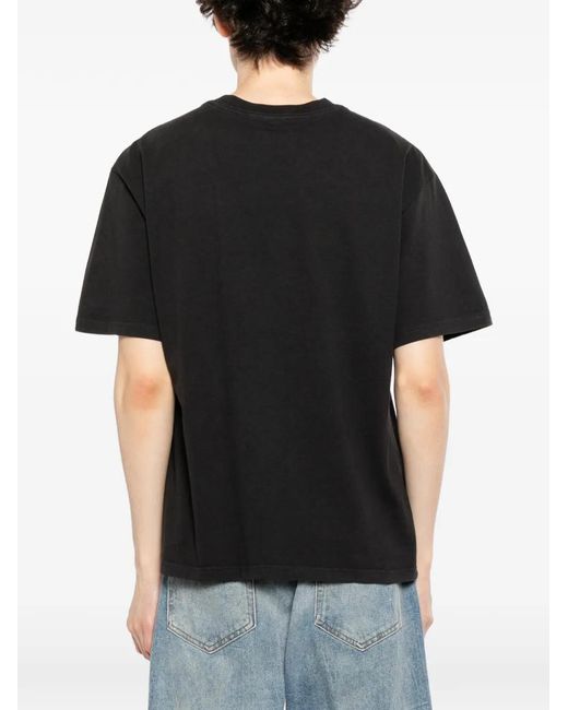 Melt Black Graphic-Print Round Neck T-Shirt for men