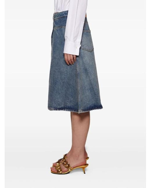 Loewe Blue Denim A-Line Skirt