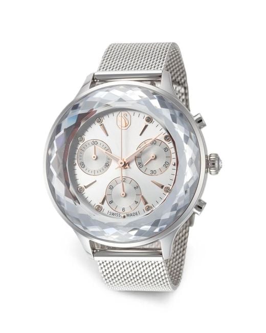 Swarovski Gray Nova Faceted Crystal 37Mm Watch