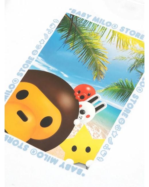 T-Shirt À Patch Logo *BABY MILO® STORE BY *A BATHING APE® en coloris White