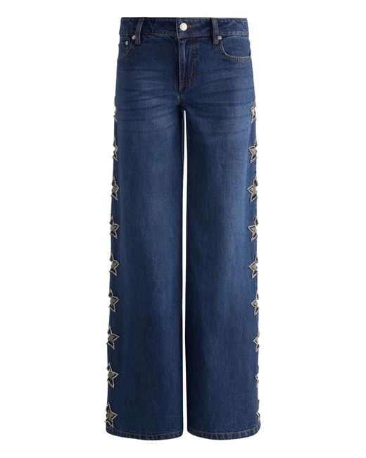 Jeans Con Decorazione di Alice + Olivia in Blue