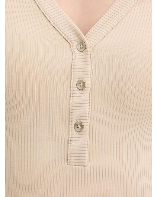 Guess Blue Ribbed Buttoned T-Shirt