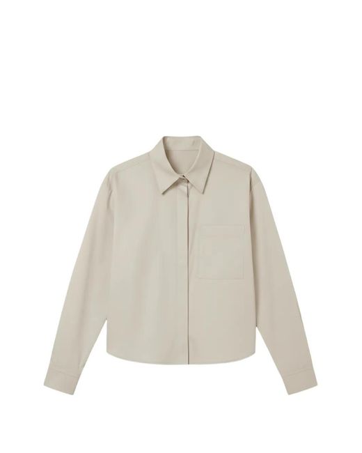 OFLAB White Vicky Chest-Pocket Cropped Shirt