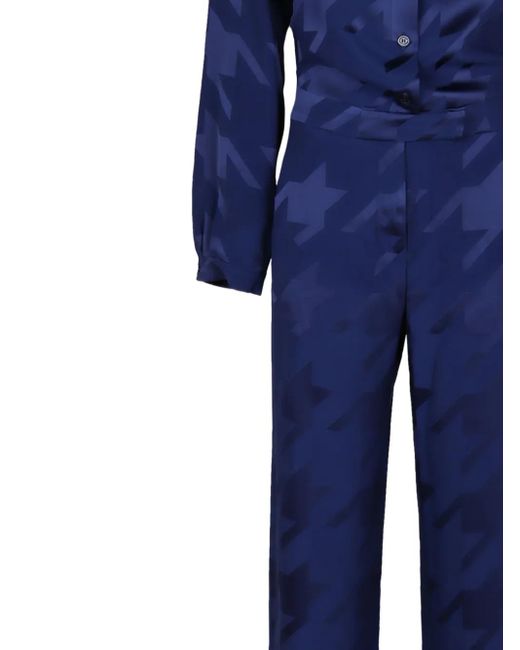 PT Torino ハウンドトゥース ジャンプスーツ Blue