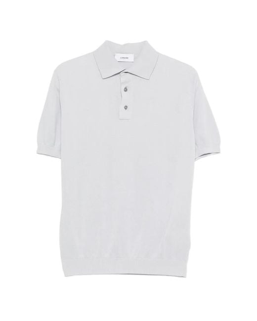 Lardini White Buttoned Polo Shirt for men