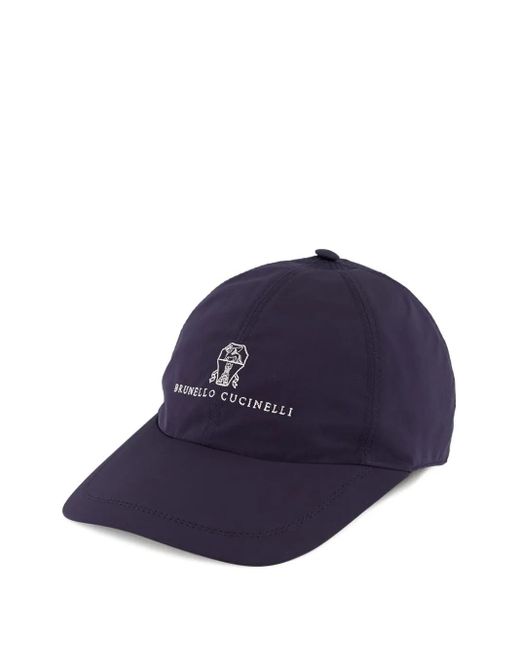 メンズ Brunello Cucinelli ロゴ キャップ Blue