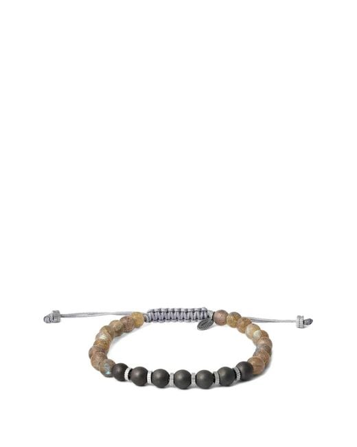 Tateossian White Beaded Bracelet for men