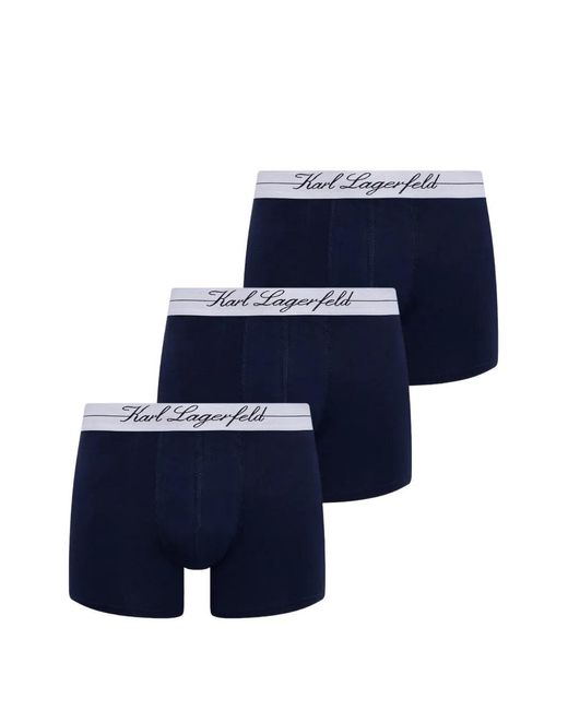 Karl Lagerfeld Blue Hotel Karl Boxers (Pack Of Three) for men