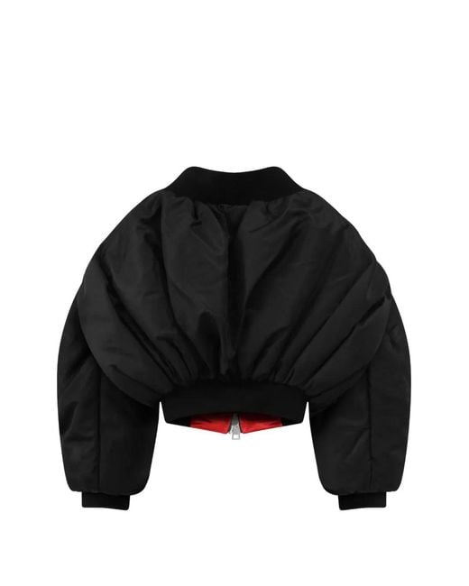 Givenchy Black Off-The-Shoulder Cropped Bomber Jacket