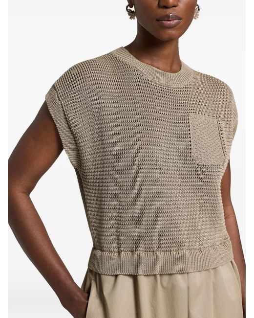 Peserico Natural Pocket Cotton Midi Dress