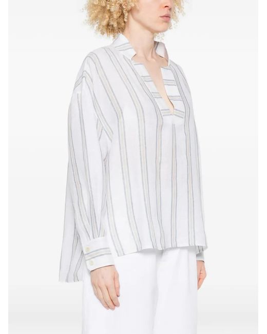 Fedeli White Martin Striped Blouse