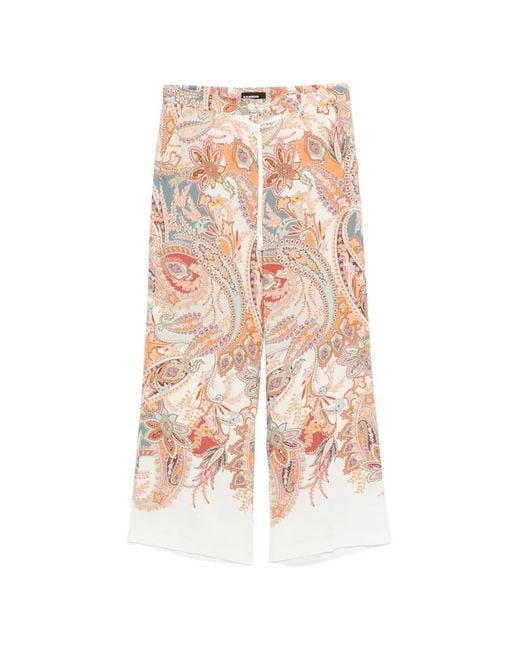 Cambio White Adrienne Paisley-Print Trousers