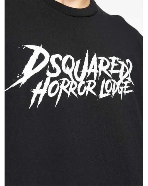 T-Shirt En Coton À Logo Imprimé DSquared² pour homme en coloris Black