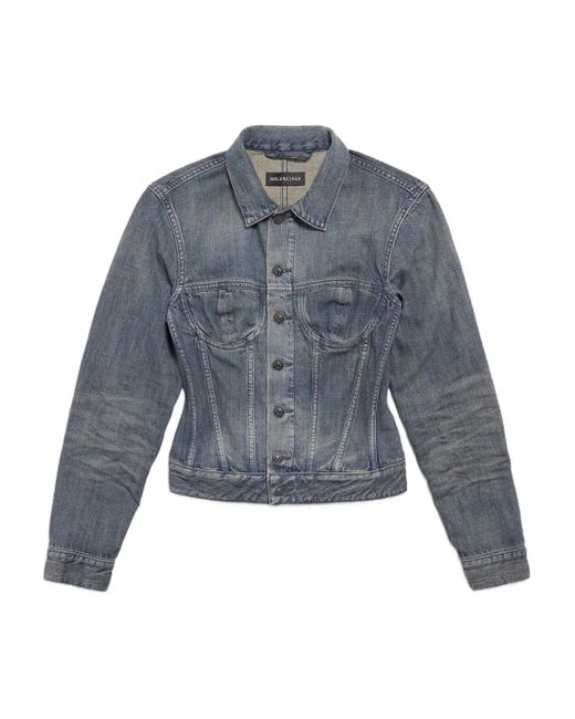 Balenciaga Blue Corset-Style Denim Jacket