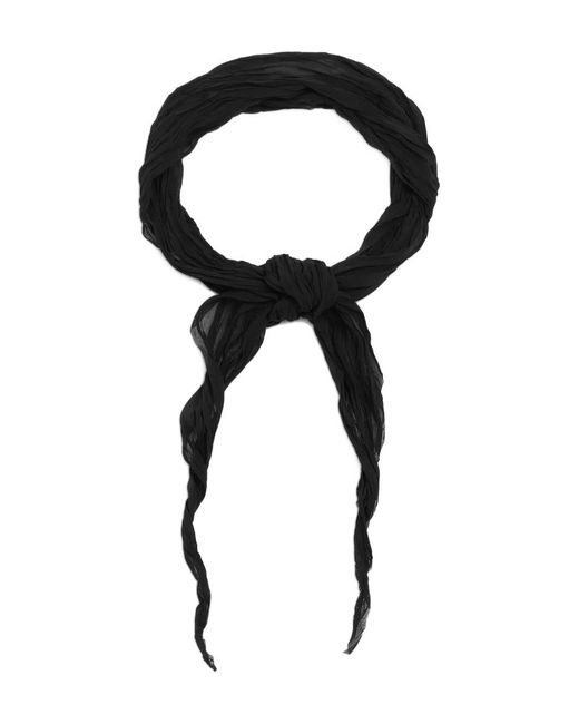 AMI Black Twisted Crumpled Scarf