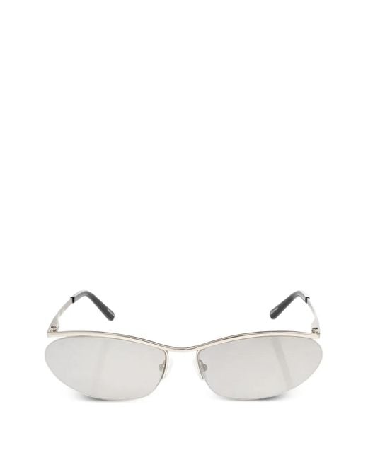 The Attico Natural X Linda Farrow Charlotte Geometric-Frame Sunglasses