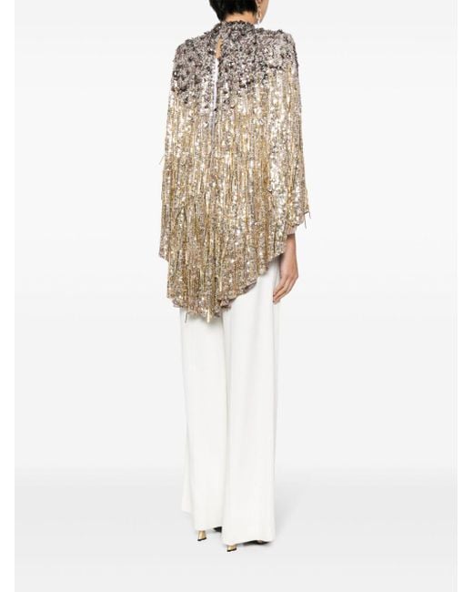 Jenny Packham Natural Rose Sequin-Embellished Cape