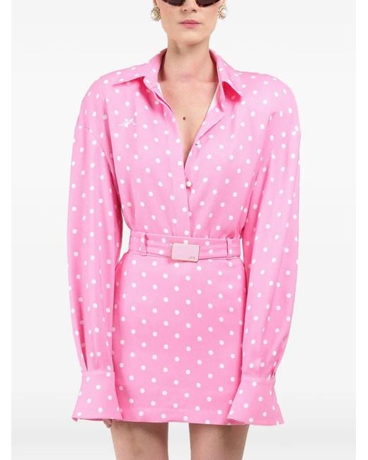 ROWEN ROSE Pink Chemise Oversize À Pois