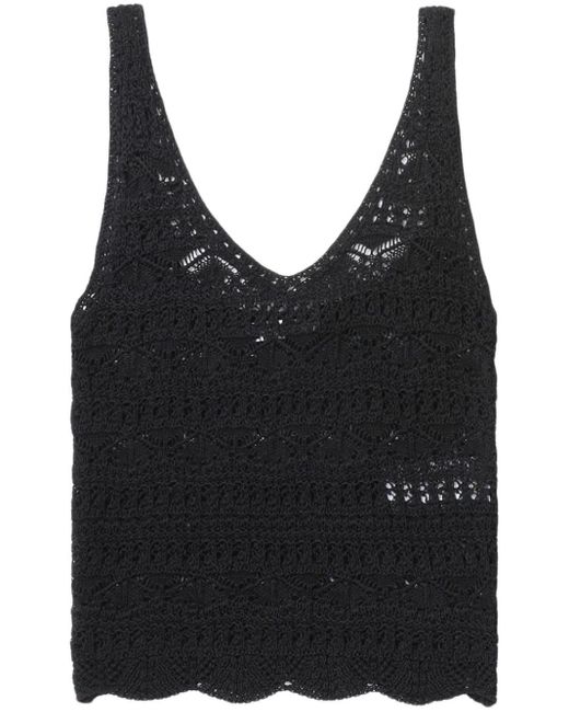 IRO Black Labelle Crochet-knit Top