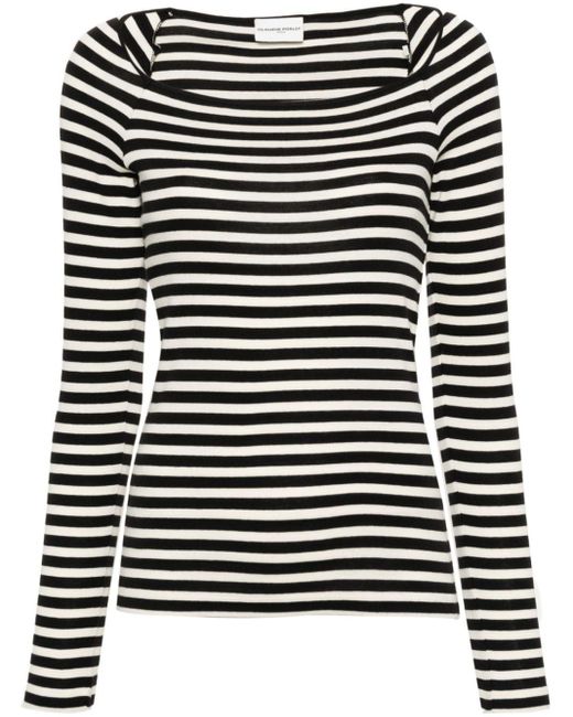 Claudie Pierlot Black Striped-pattern Cotton Top