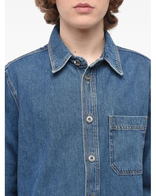 Off-White c/o Virgil Abloh Blue Chest-Pocket Shirt for men