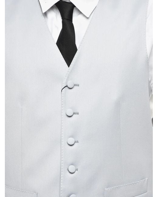Corneliani White Mantua Virgin-Wool Waistcoat for men