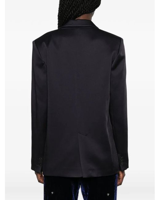 Forte_forte Blue Satin-Finish Single-Breasted Jacket