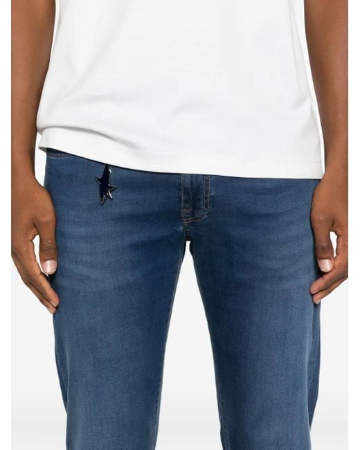 Paul & Shark Blue Shark-Keychain Jeans for men